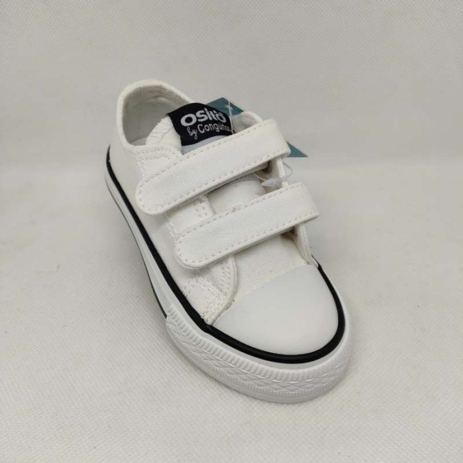 Zapatilla Tela Blanca Velcro
