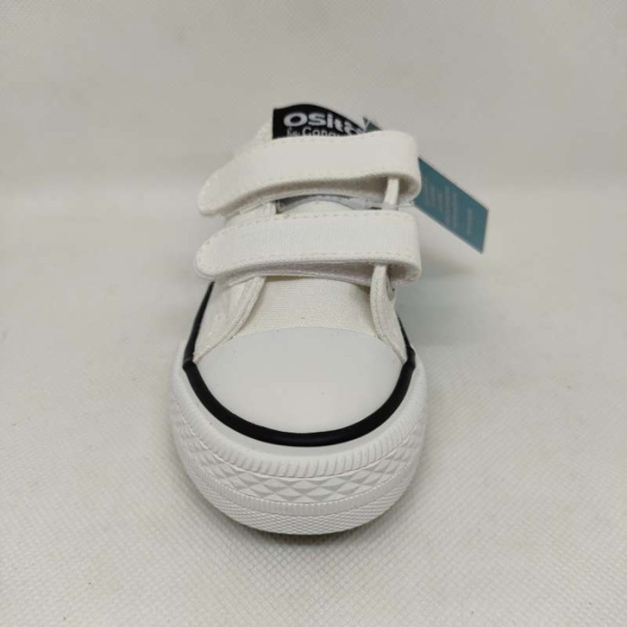 Zapatilla Tela Blanca Velcro - Imagen 2