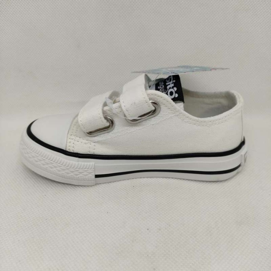 Zapatilla Tela Blanca Velcro - Imagen 5