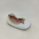 Manoletina Peuque blanca lazo camel
