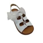 Sandalia Piel Blanco Lazo