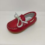 Zapato Napa Rojo con Lazo Blanco