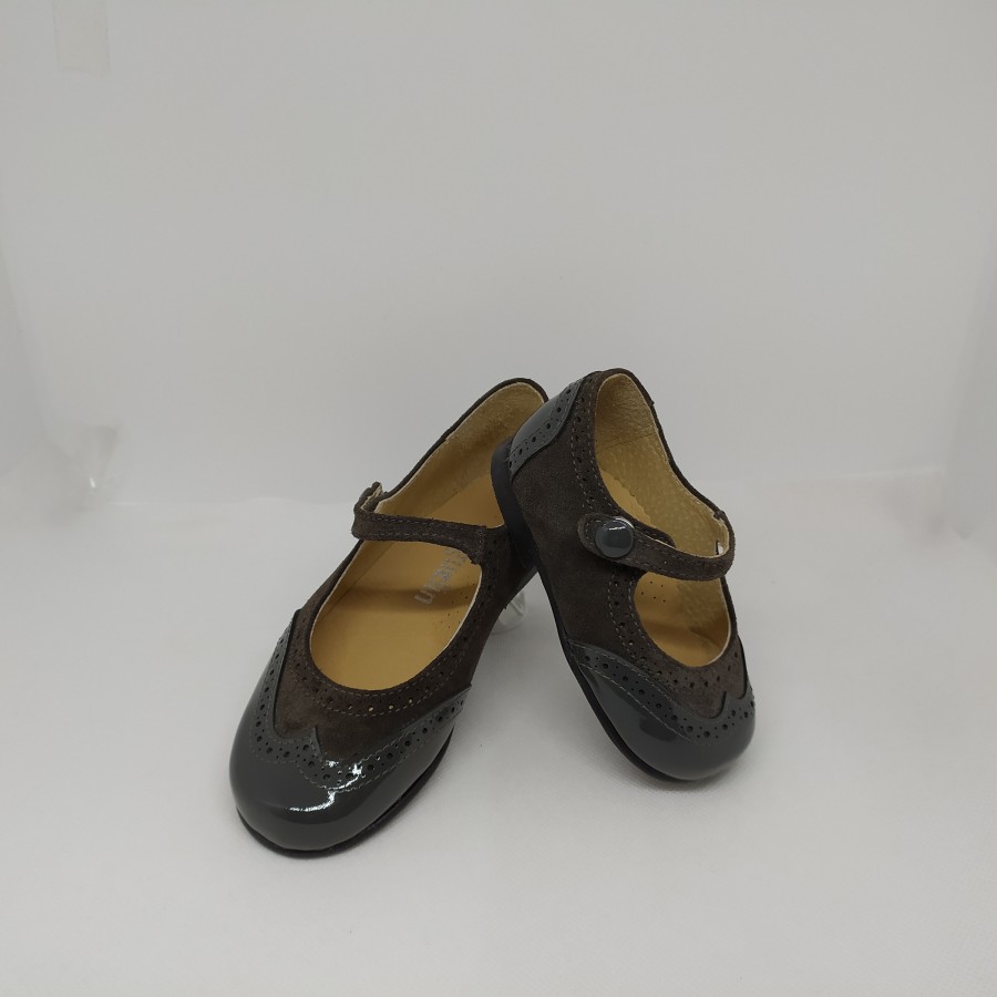 Mercedita charol/serraje gris