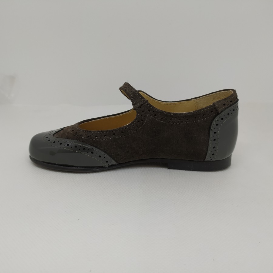 Mercedita charol/serraje gris - Imagen 2