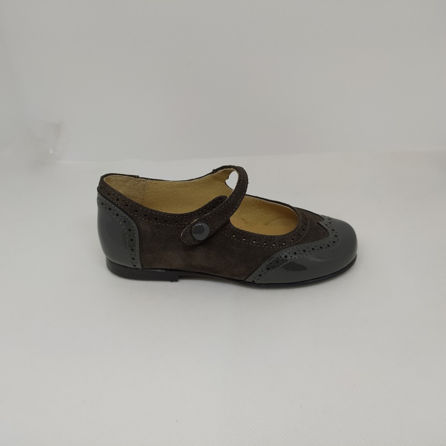 Mercedita charol/serraje gris - Imagen 4