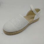 Merceditas Lino Blanca Puntilla Hebilla