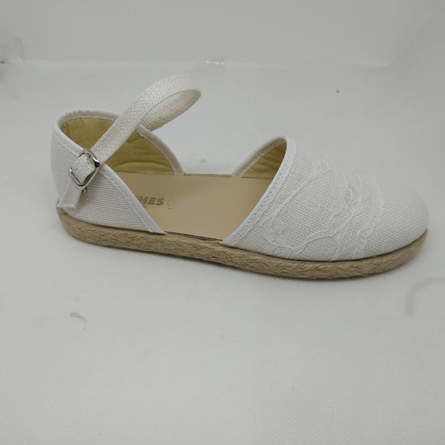 Merceditas Lino Blanca Puntilla Hebilla - Imagen 2