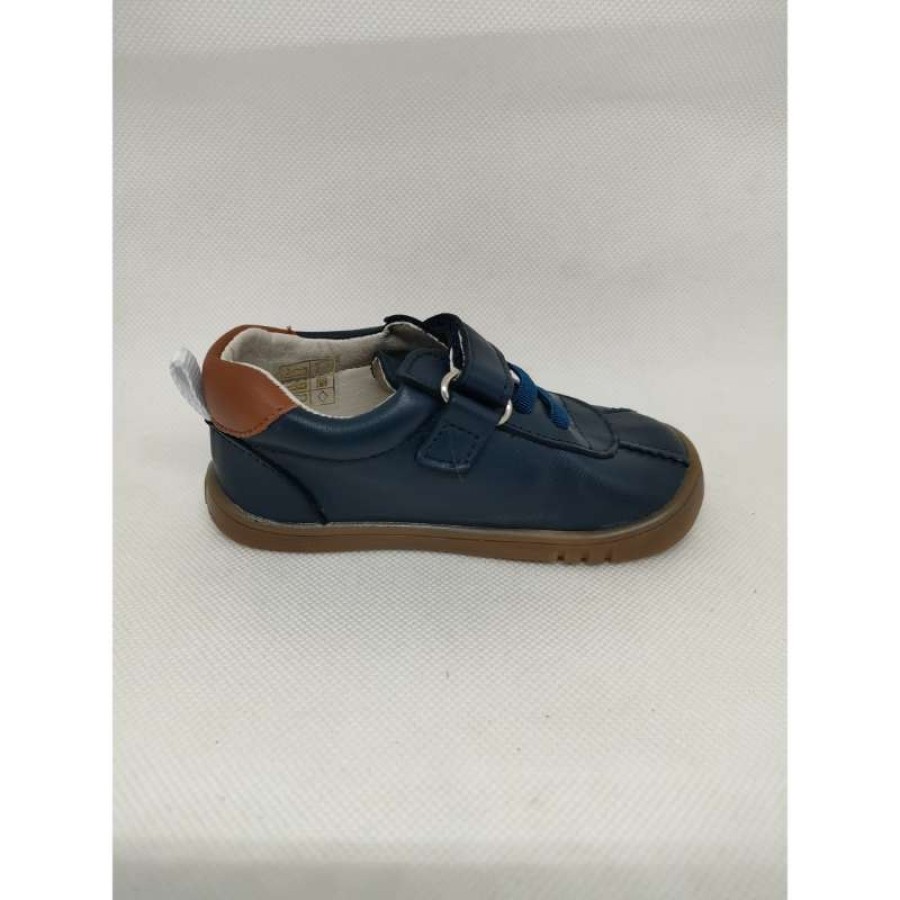 Zapato Napa Azul Marino Marrón Respetuoso Velcro - Imagen 2