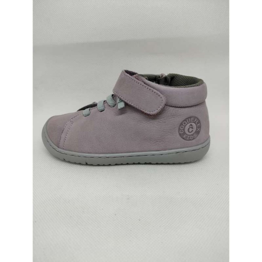 Bota Piel Malva Cordón elástico Velcro