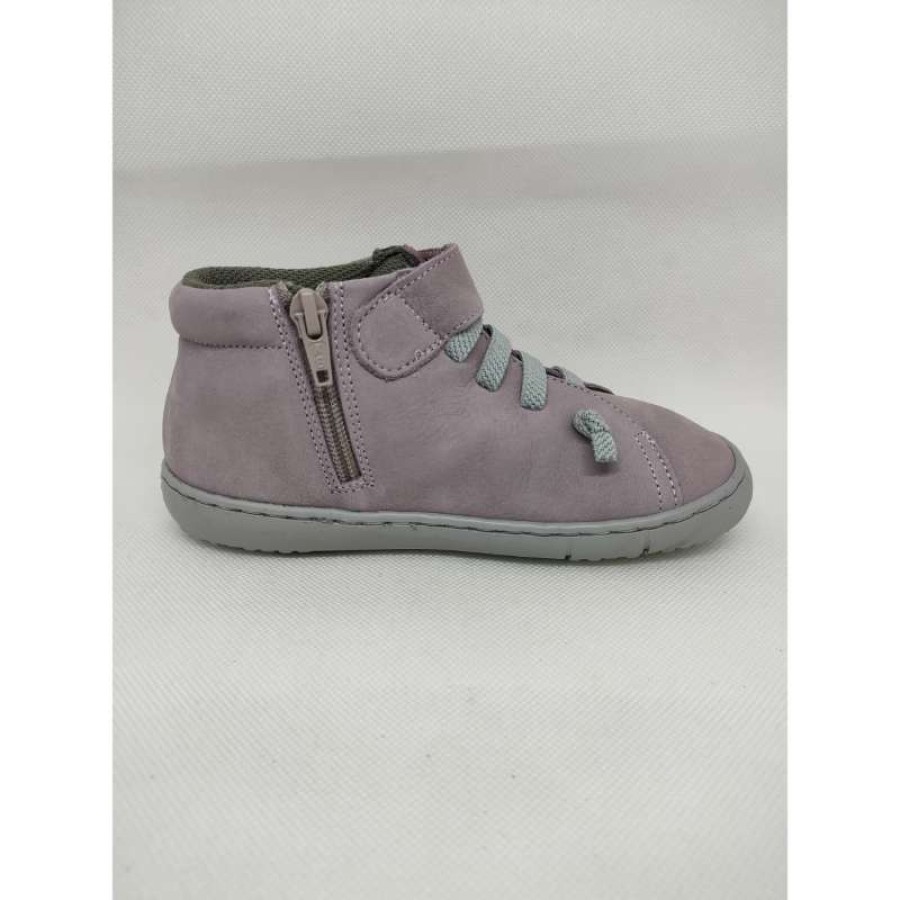 Bota Piel Malva Cordón elástico Velcro - Imagen 2