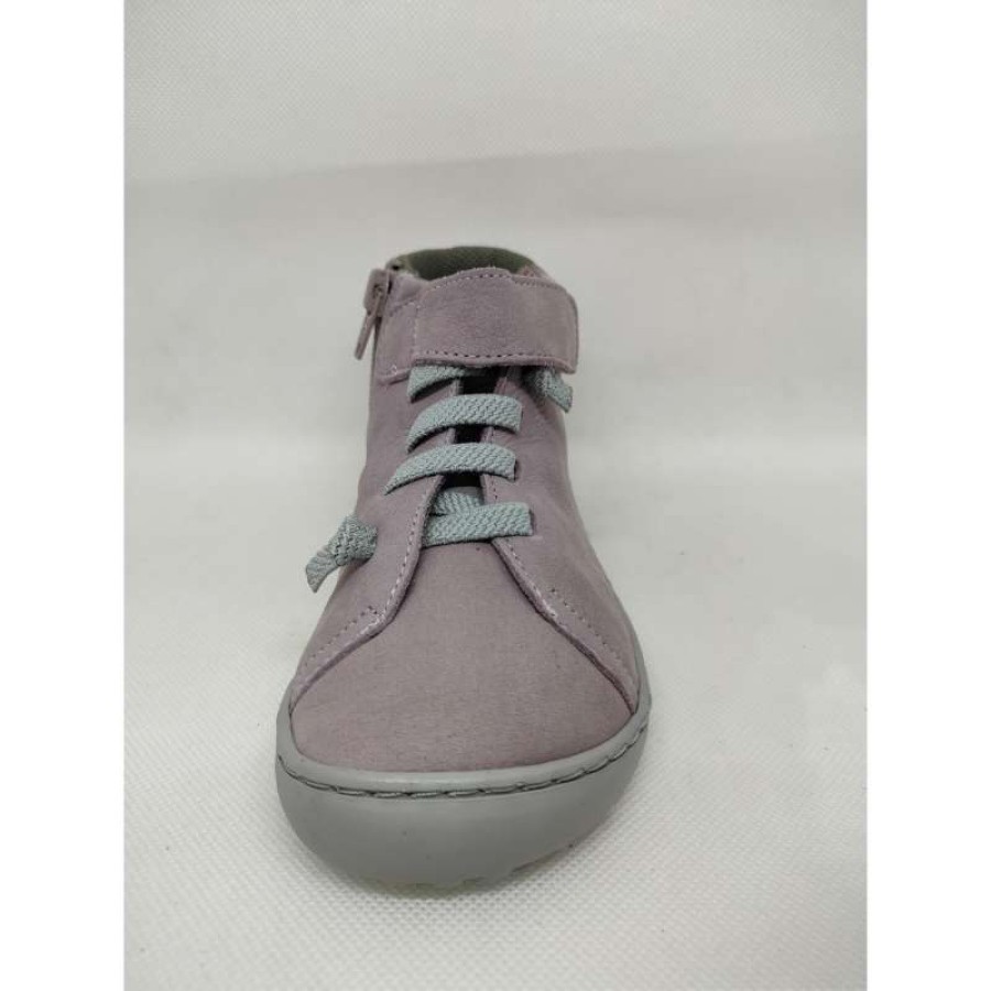 Bota Piel Malva Cordón elástico Velcro - Imagen 3