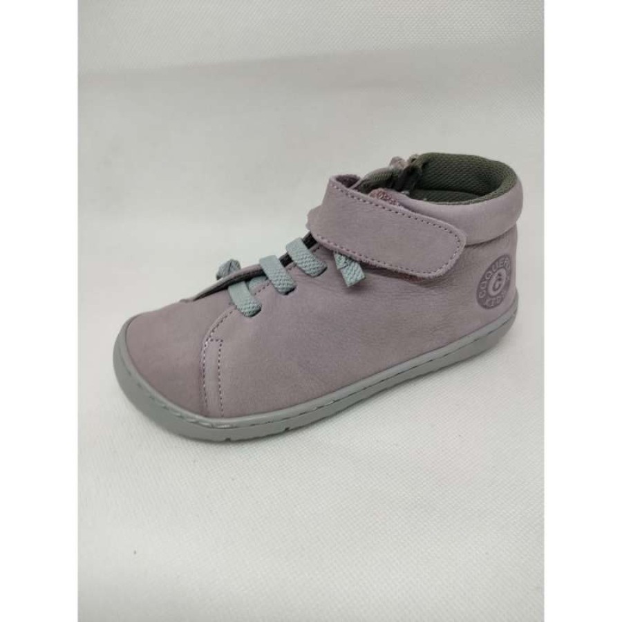 Bota Piel Malva Cordón elástico Velcro - Imagen 5