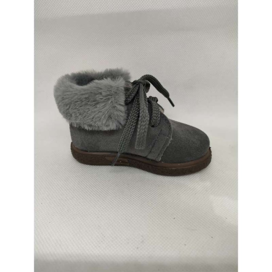 Bota Serraje Gris Pelito Cordón - Imagen 2