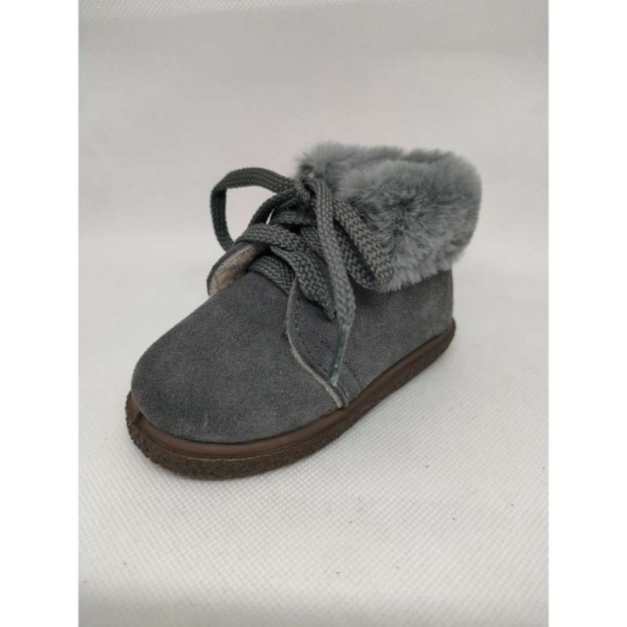 Bota Serraje Gris Pelito Cordón - Imagen 5