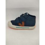 Bota Deportiva Piel Azul Velcro Victoria
