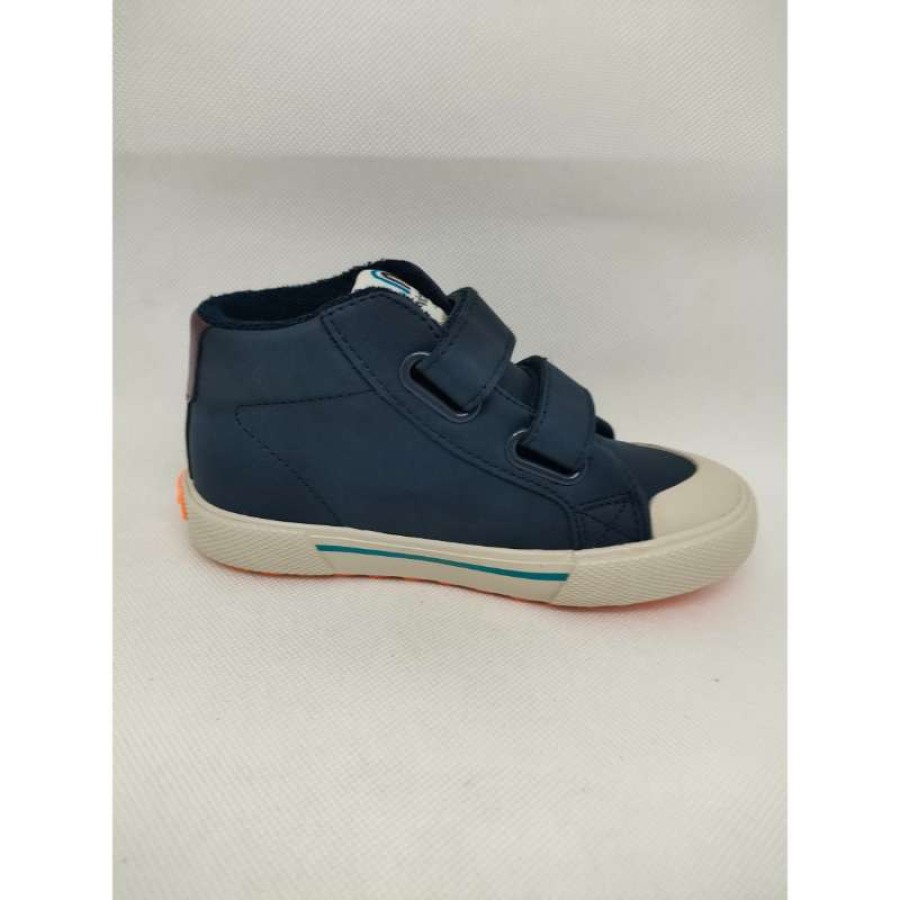 Bota Deportiva Piel Azul Velcro Victoria - Imagen 2