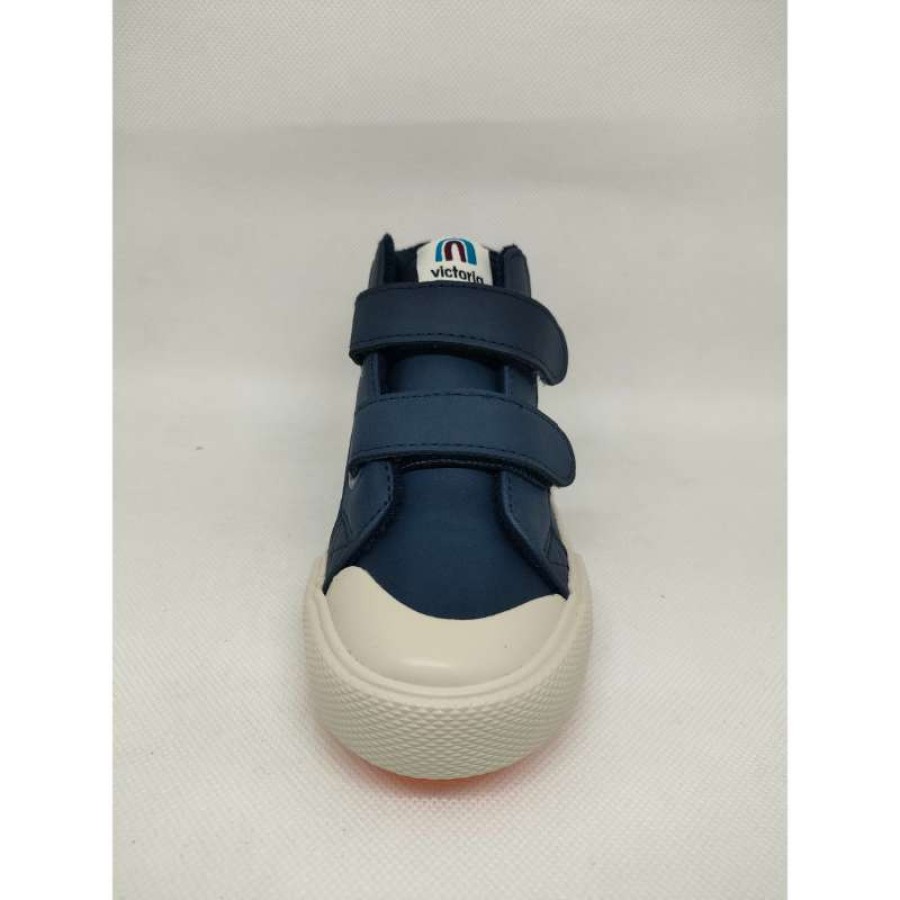 Bota Deportiva Piel Azul Velcro Victoria - Imagen 3