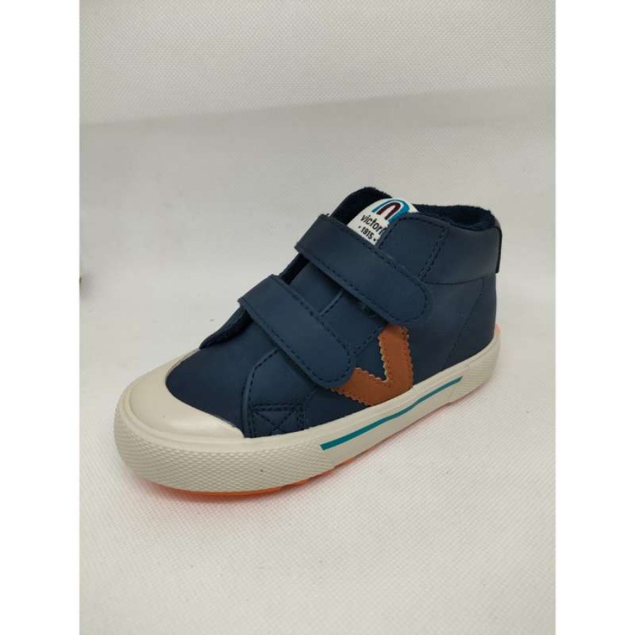 Bota Deportiva Piel Azul Velcro Victoria - Imagen 5
