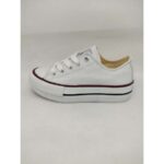 Zapatilla Deportiva Lona Blanca Doble suela Cordones Victoria