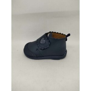 Bota Piel Reforzada Azul Marino Corazón Velcro