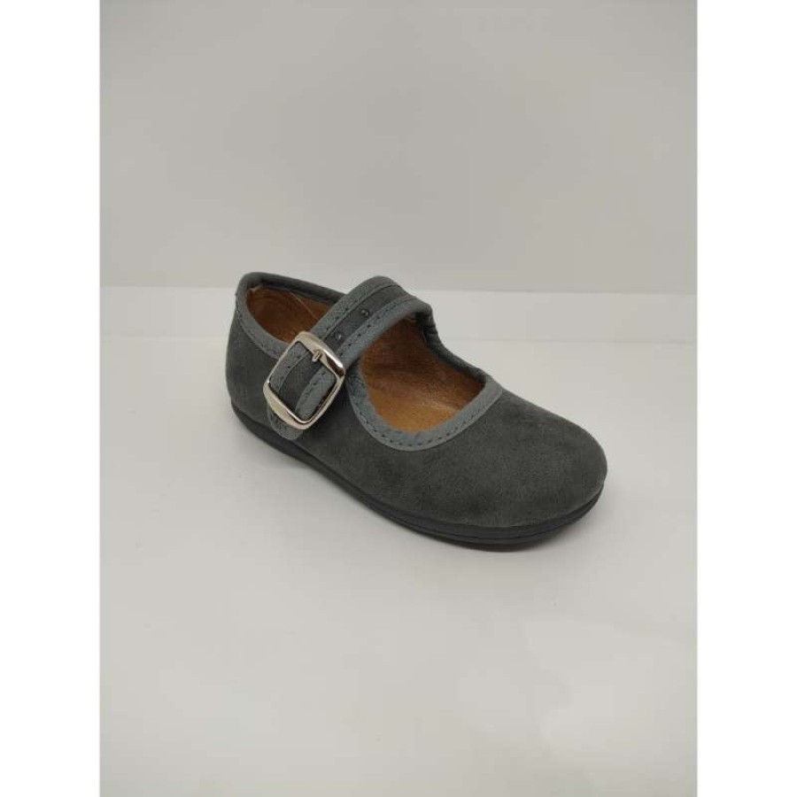 Mercedita Terciopelo Gris Hebilla