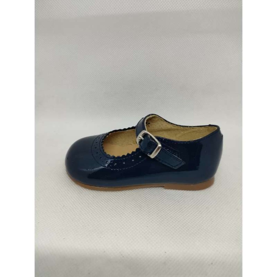 Mercedita Charol Azul Hebilla