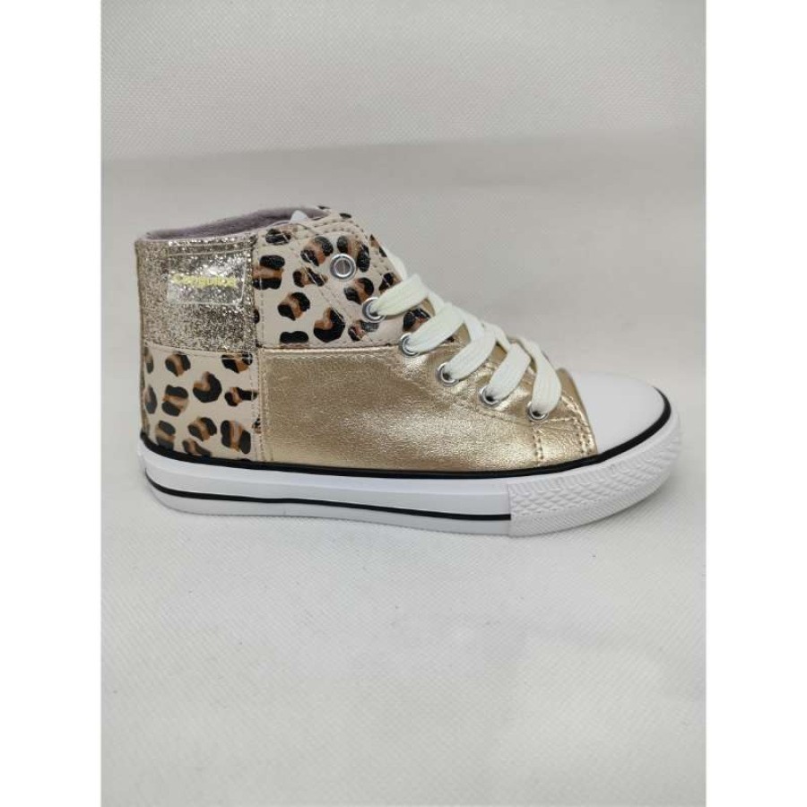 Bota Deportiva Piel Leopatdo Oro