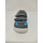 Zapatilla deportiva Ante-Impermeable Gris Celeste Franja Blanca doble Velcro