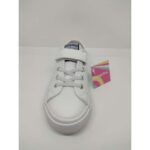 Zapatilla Napa Blanca Velcro Cordón Elástico