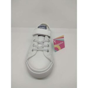 Zapatilla Napa Blanca Velcro Cordón Elástico