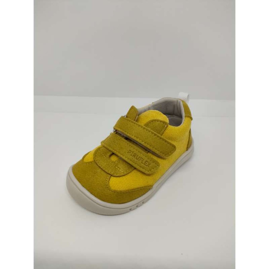Zapatilla deportiva Ante-Lona Amarillo doble Velcro - Imagen 5