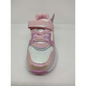 Zapatilla Deportiva Sirena Rosa Luces Velcro Cordon Elástico
