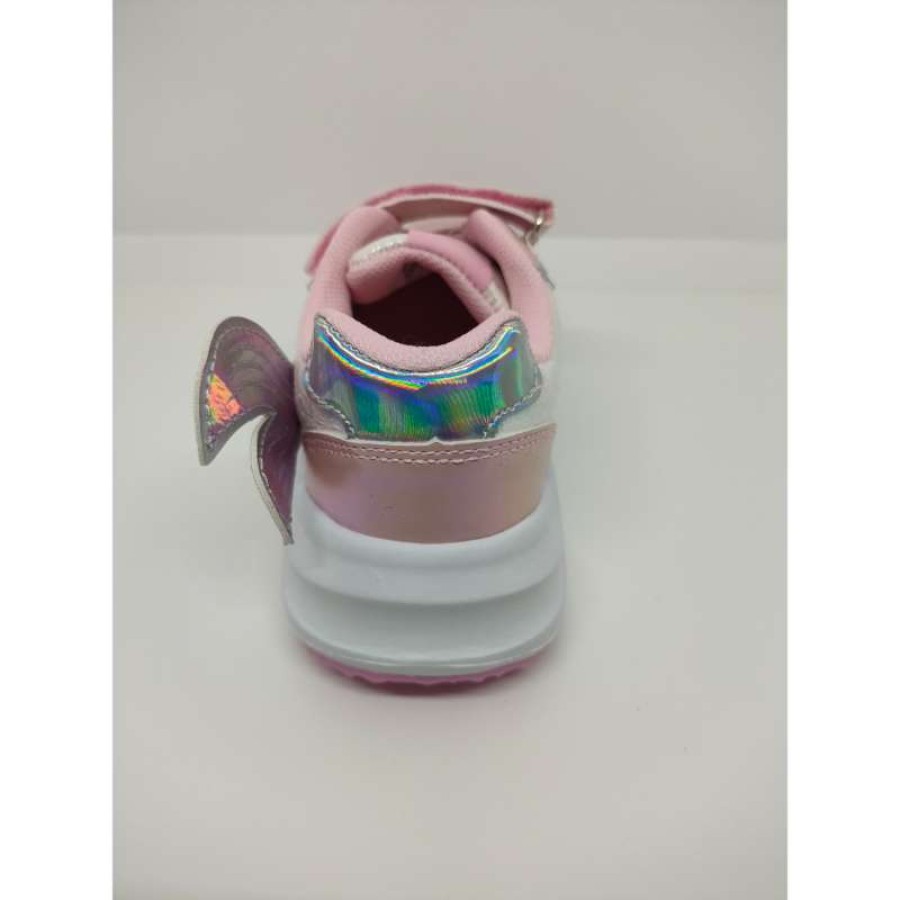 Zapatilla Deportiva Sirena Rosa Luces Velcro Cordon Elástico - Imagen 3