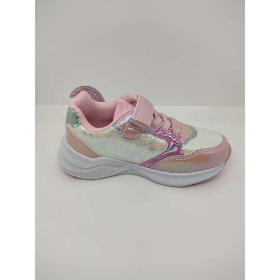 Zapatilla Deportiva Sirena Rosa Luces Velcro Cordon Elástico - Imagen 4