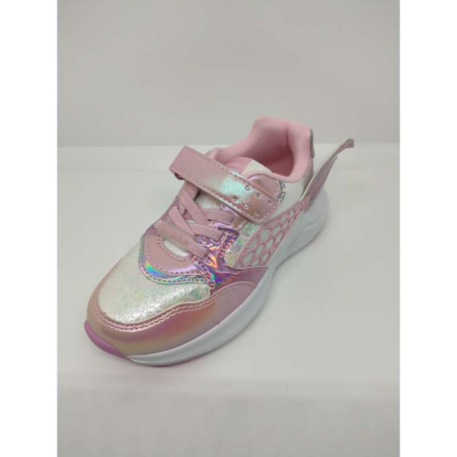 Zapatilla Deportiva Sirena Rosa Luces Velcro Cordon Elástico - Imagen 5