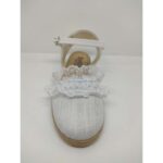 Esparteña Lino Blanco Cuña Puntilla Hebilla