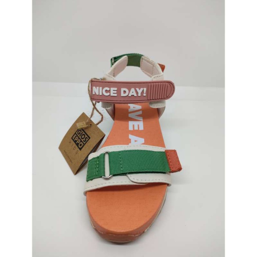 Sandalia Deportiva Piel Multicolor Triple Velcro
