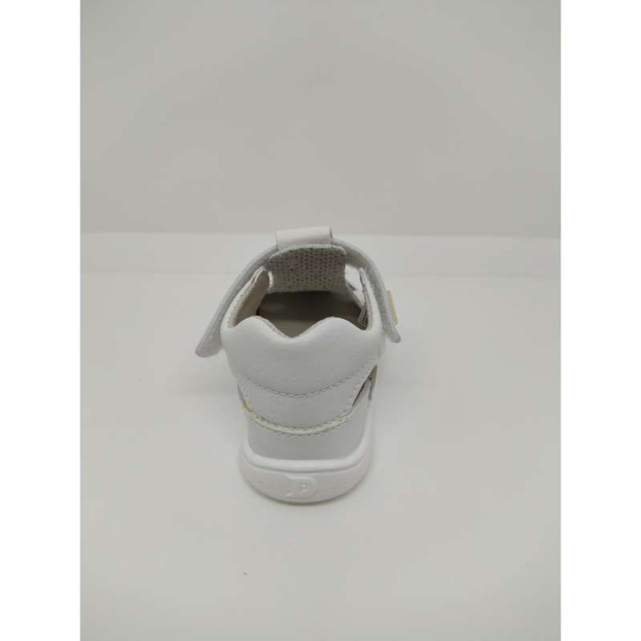 Sandalia Piel Microperforada Blanca Velcro - Imagen 3