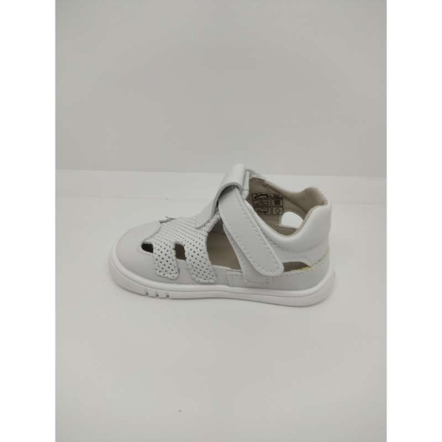 Sandalia Piel Microperforada Blanca Velcro - Imagen 4