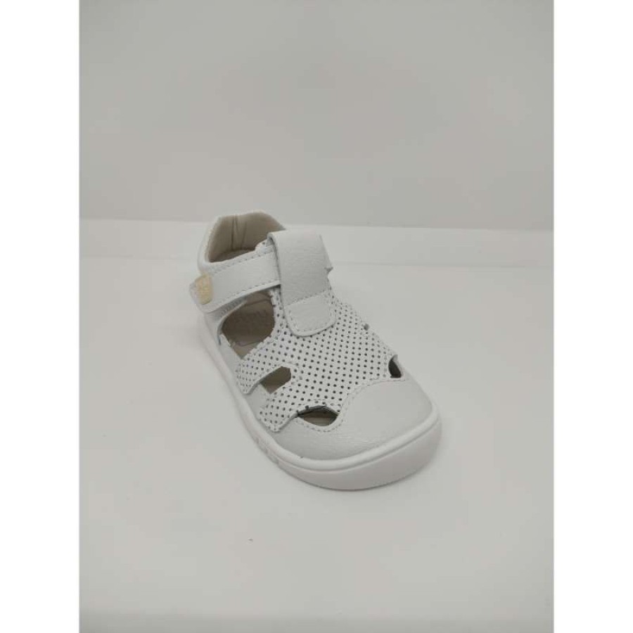 Sandalia Piel Microperforada Blanca Velcro - Imagen 5
