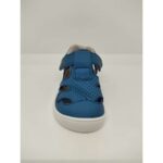 Sandalia Piel Microperforada Azul Azafata Velcro