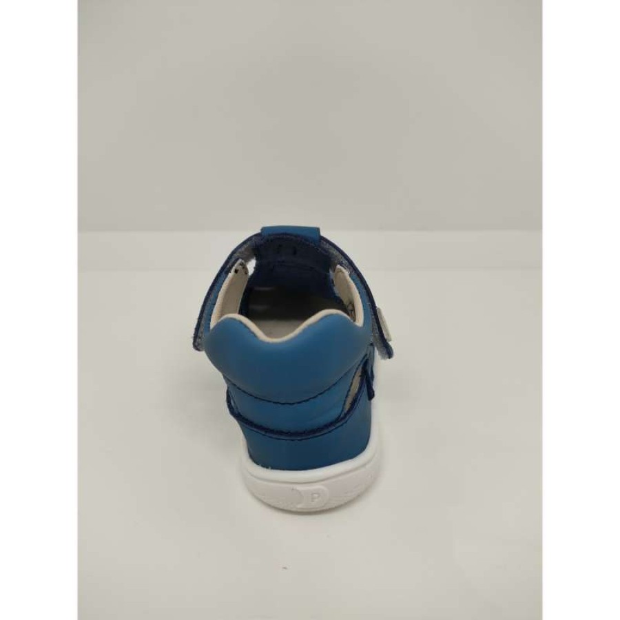Sandalia Piel Microperforada Azul Azafata Velcro - Imagen 3