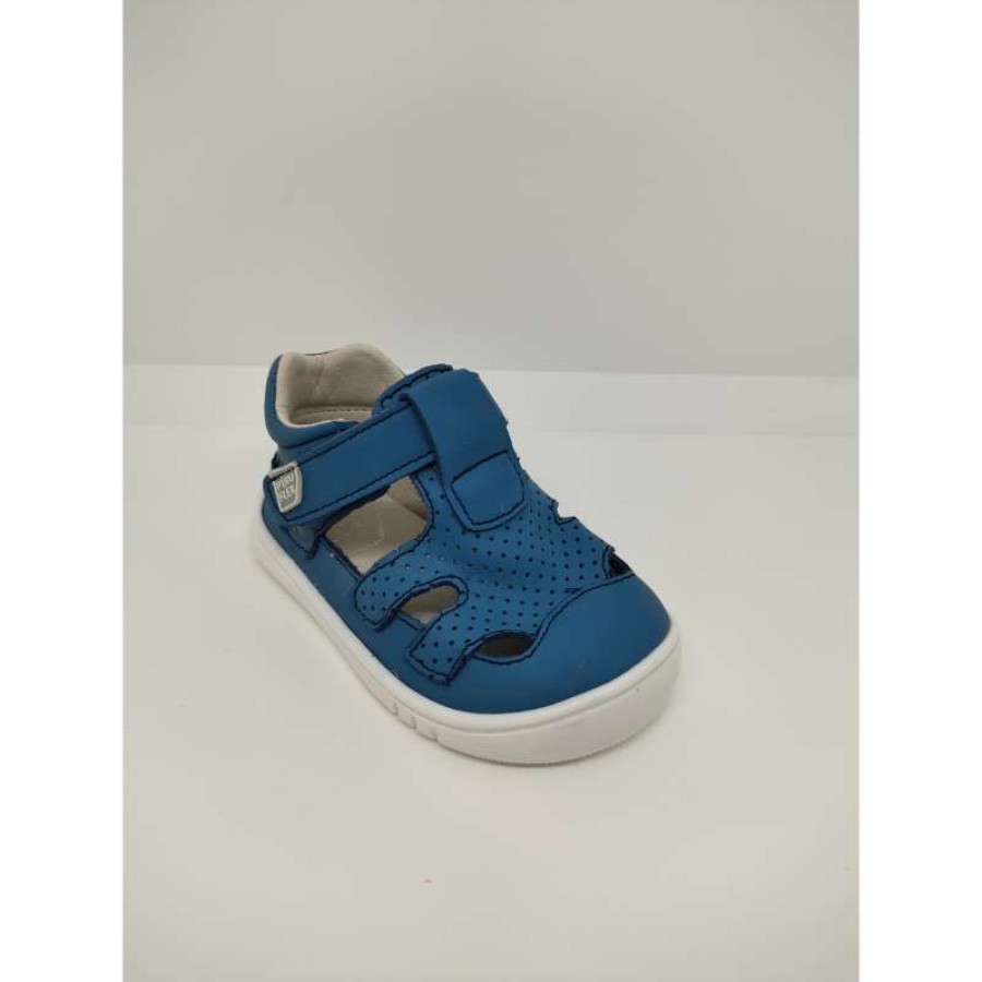 Sandalia Piel Microperforada Azul Azafata Velcro - Imagen 5