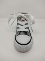 Bota Deportiva Tela Brillantina Plateada Cremallera Lateral