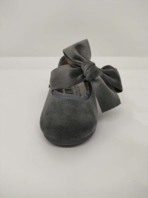 Mercedita Terciopelo Gris Lazo Hebilla. Vulpeques.