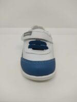 Zapatilla Piel Azul y Blanco Velcro-Goma