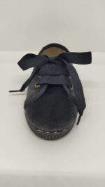 Zapatilla Tenis Terciopelo Gris Cordón