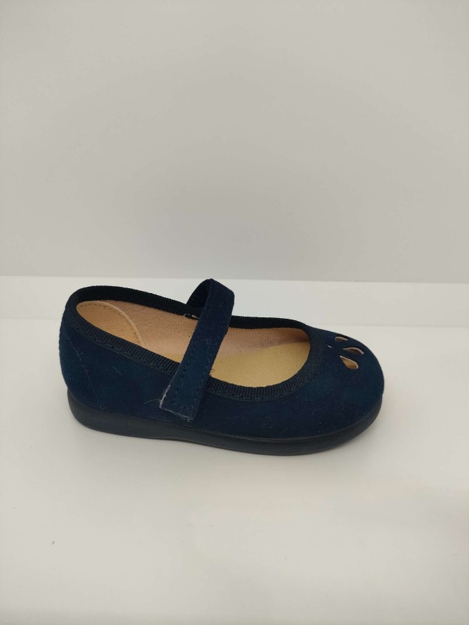Mercedita Serraje Picado Lagrimita Azul Marino Velcro - Imagen 2