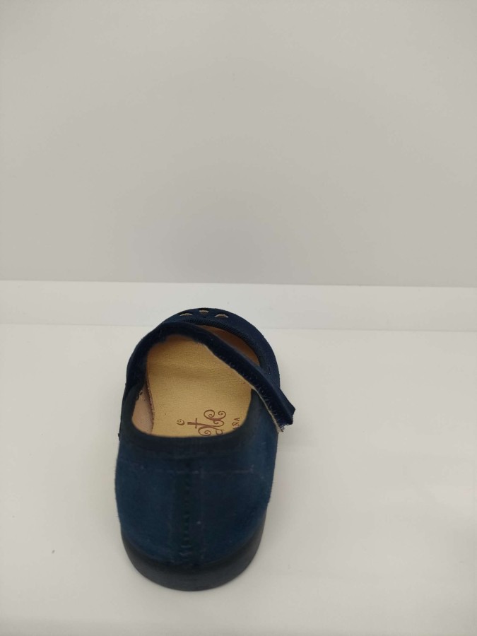 Mercedita Serraje Picado Lagrimita Azul Marino Velcro - Imagen 3
