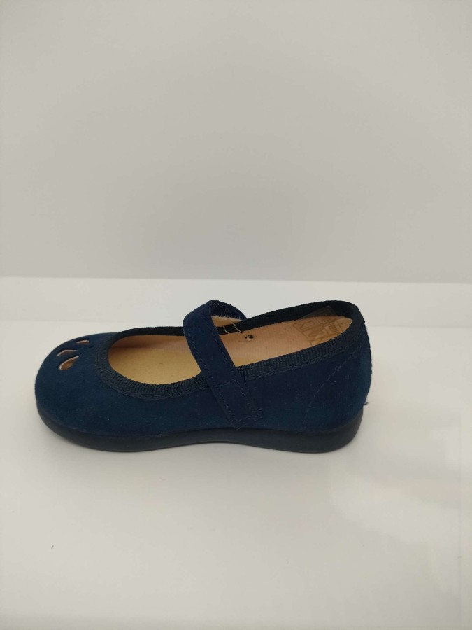 Mercedita Serraje Picado Lagrimita Azul Marino Velcro - Imagen 4